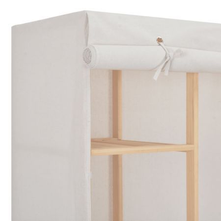 Wardrobe White 135x40x170 cm Fabric