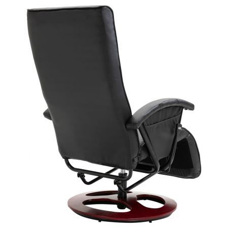 Swivel TV Armchair Black Faux Leather