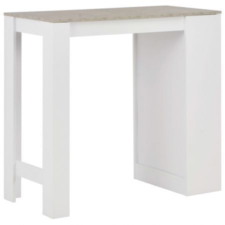 Bar Table with Shelf White 110x50x103 cm