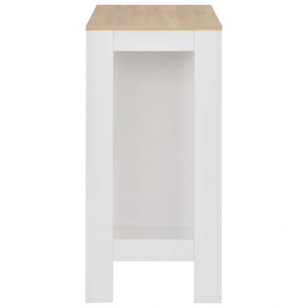 Bar Table with Shelf White 110x50x103 cm