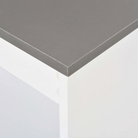 Bar Table with Shelf White 110x50x103 cm