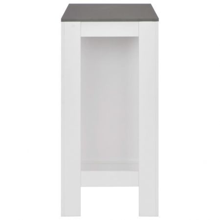 Bar Table with Shelf White 110x50x103 cm