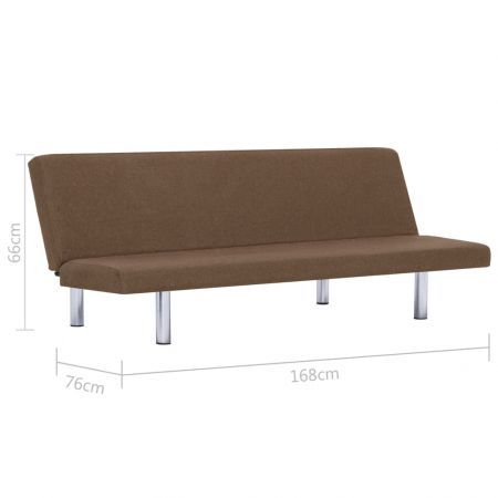 Sofa Bed Brown Polyester