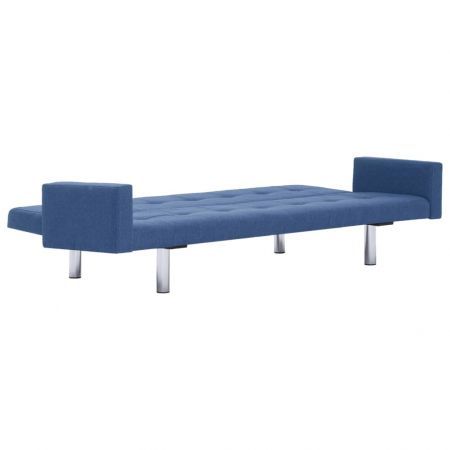 Sofa Bed with Armrest Blue Polyester