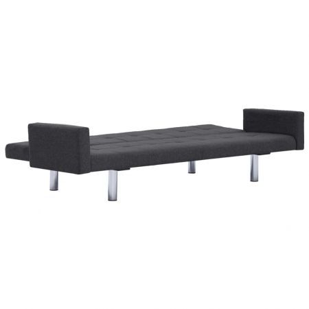 Sofa Bed with Armrest Dark Grey Polyester