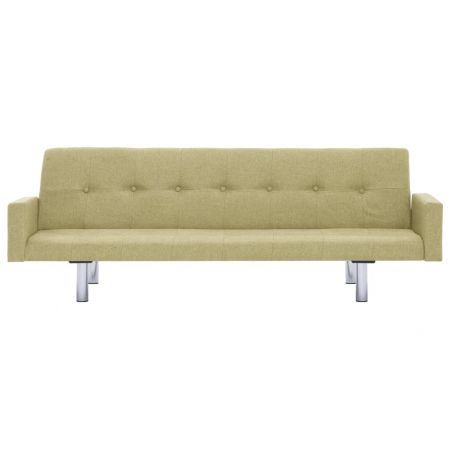 Sofa Bed with Armrest Green Polyester