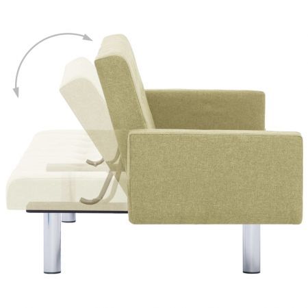 Sofa Bed with Armrest Green Polyester