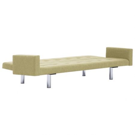 Sofa Bed with Armrest Green Polyester