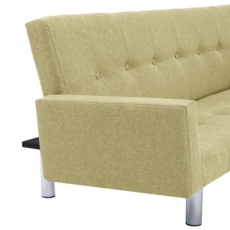 Sofa Bed with Armrest Green Polyester