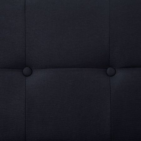 Sofa Bed with Armrest Black Polyester