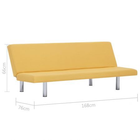 Sofa Bed Yellow Polyester