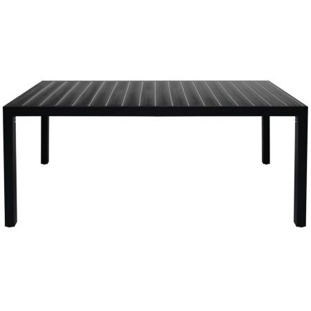 Garden Dining Table WPC Aluminium 185x90x74 cm Black