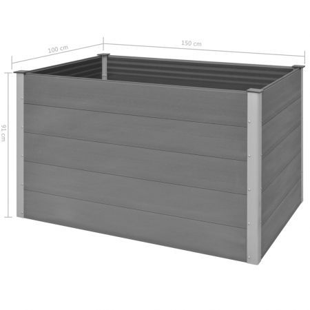 Garden Planter WPC 150x100x91 cm Grey