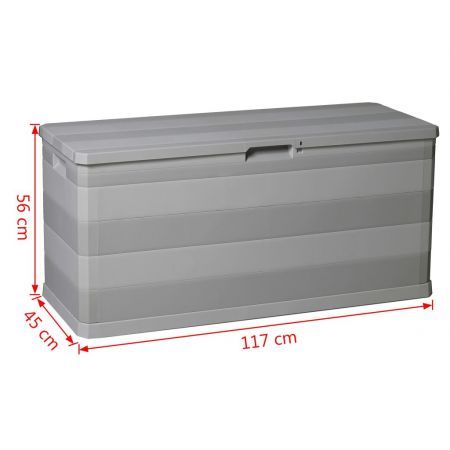 Garden Storage Box Grey 117x45x56 cm