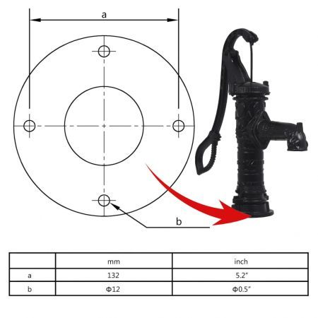 Garden Hand Water Pump Cast Iron