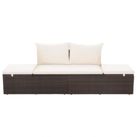 Garden Bed Brown 195x60 cm Poly Rattan