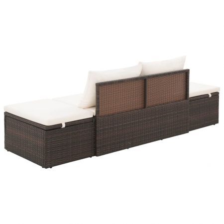 Garden Bed Brown 195x60 cm Poly Rattan