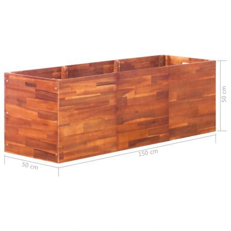 Garden Planter Acacia Wood 150x50x50 cm