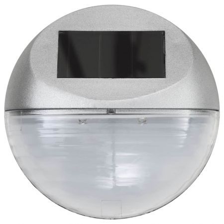 Outdoor Solar Wall Lamps LED 12 pcs Round Silver