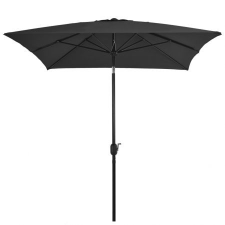 Outdoor Parasol with Metal Pole 300x200 cm Anthracite