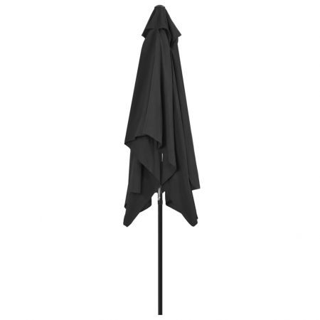 Outdoor Parasol with Metal Pole 300x200 cm Anthracite