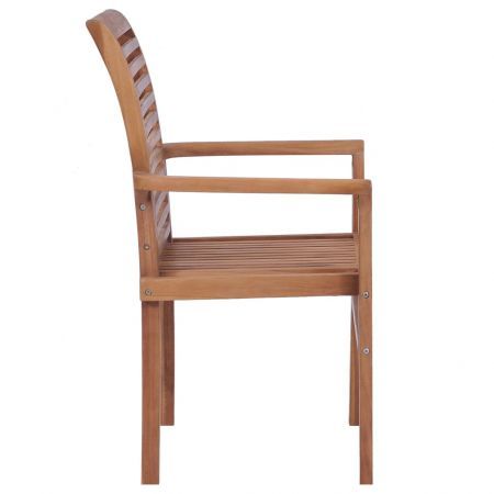 Stacking Dining Chairs 4 pcs Solid Teak