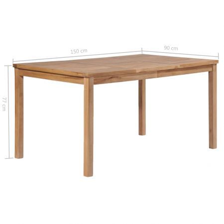 Outdoor Dining Table 150x90x77 cm Solid Teak Wood