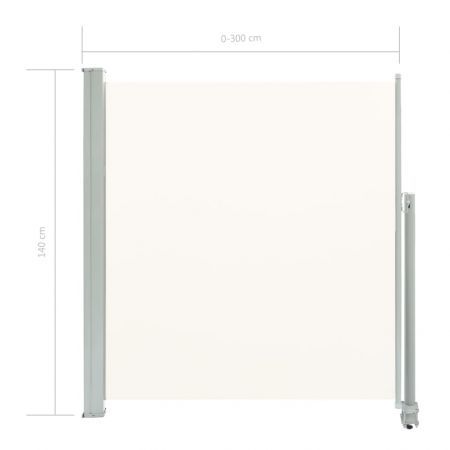 Patio Retractable Side Awning 140 x 300 cm Cream