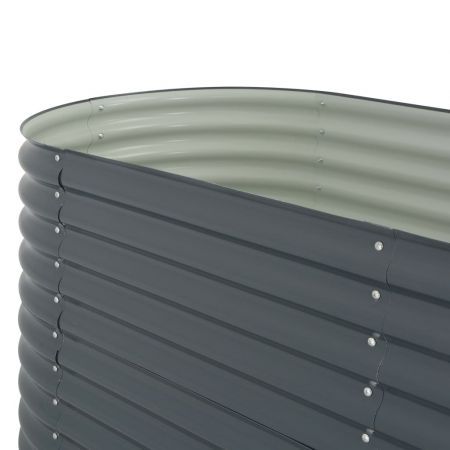 Garden Planter 400x80x81 cm Galvanised Steel Grey