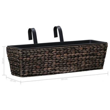 Garden Planters 2 pcs Water Hyacinth Brown