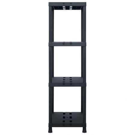 Storage Shelf Rack Black 220 kg 90x40x138 cm Plastic