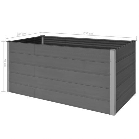 Garden Planter Grey 200x100x91 cm WPC