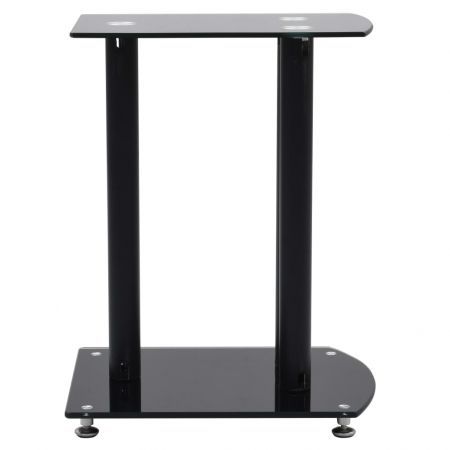 Aluminum Speaker Stands 2 pcs Black Safety Glass