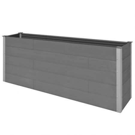 Garden Planter Grey 200x50x91 cm WPC