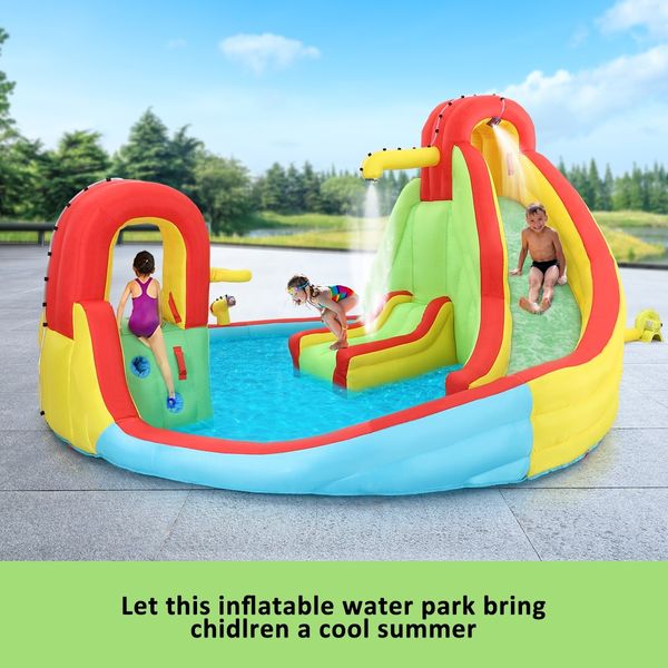 7 In 1 Inflatable Water Park Blow UP Water Playground Pool Slide