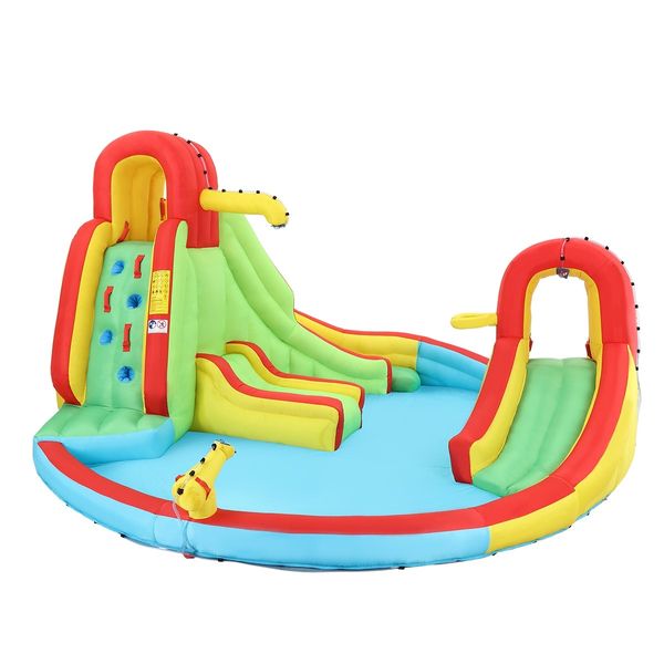 7 In 1 Inflatable Water Park Blow UP Water Playground Pool Slide