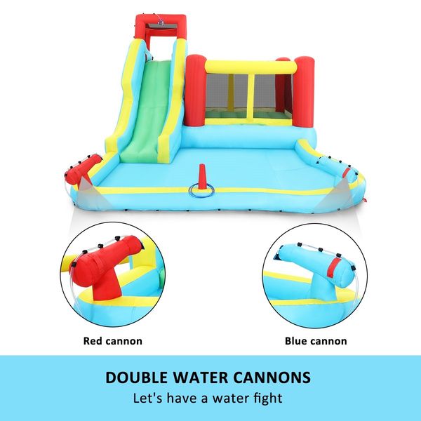 All In 1 Inflatable Water Park Water Slide Cannon Climbing Bouncer Castle