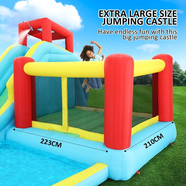 All In 1 Inflatable Water Park Water Slide Cannon Climbing Bouncer Castle