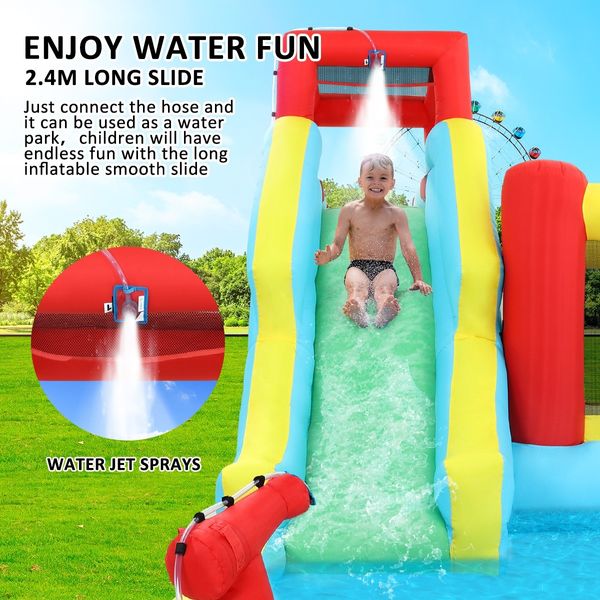 All In 1 Inflatable Water Park Water Slide Cannon Climbing Bouncer Castle