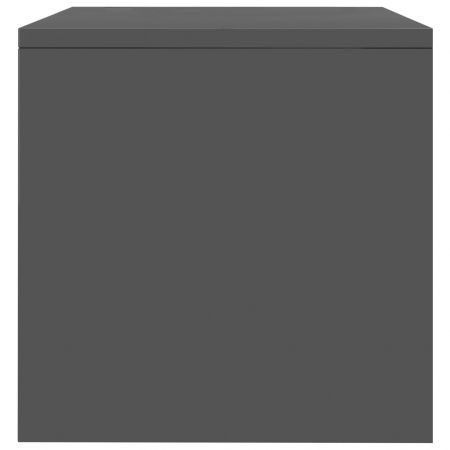 Bedside Cabinet High Gloss Grey 40x30x30 cm Chipboard