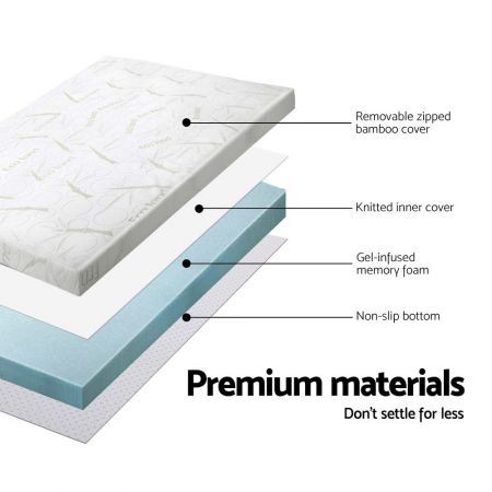 Giselle Bedding Memory Foam Mattress Topper Cool Gel 10cm Queen