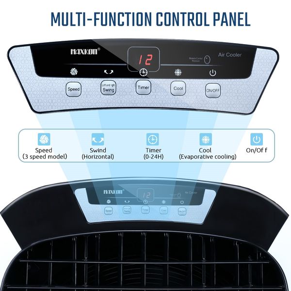 50L Evaporative Air Cooler Industrial Air Conditioner Humidifier Cooling Fan Remote Control