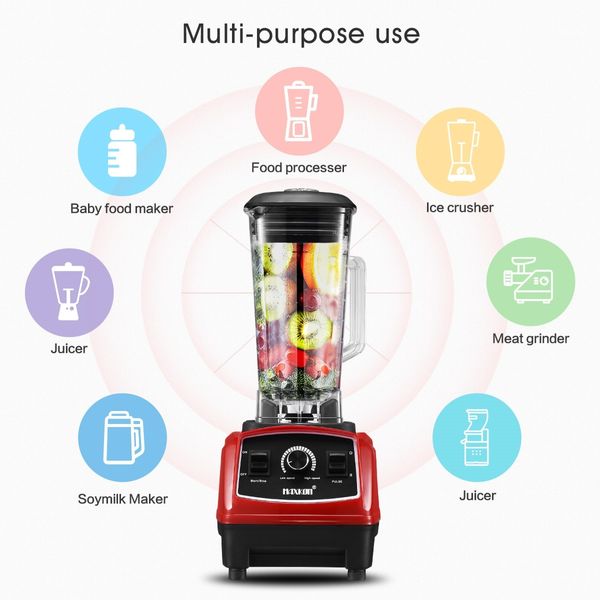 Commercial High Speed Blender Smoothie Maker Food Mixers Juicer 2L Red