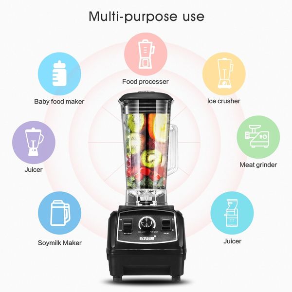 Commercial High Speed Blender Smoothie Maker Food Mixers Juicer 2L Black