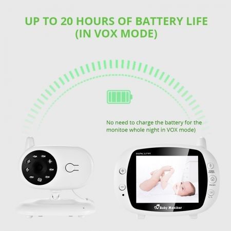 3.5 inch Video Wireless Baby Monitor VOX Security Camera Nanny IR Night Vision Voice Call Babyphone With Temperature Monitoring