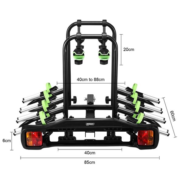 4 Bike Carrier Towbar Bike Rack Hitch Mount Bicycle Holder 