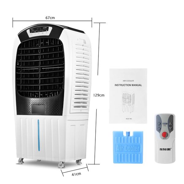 80L Evaporative Air Cooler Industrial Air Conditioner Cooling Fan Remote Control