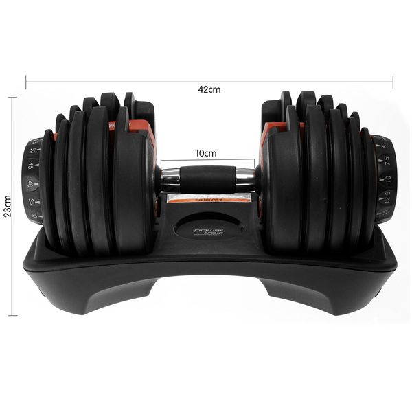 24kg Powertrain Adjustable Home Gym Dumbbell