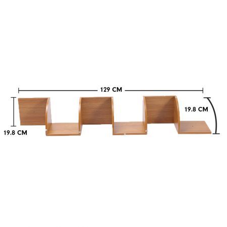 5-Tier Corner Wall Shelf Display Storage Shelves - Beech