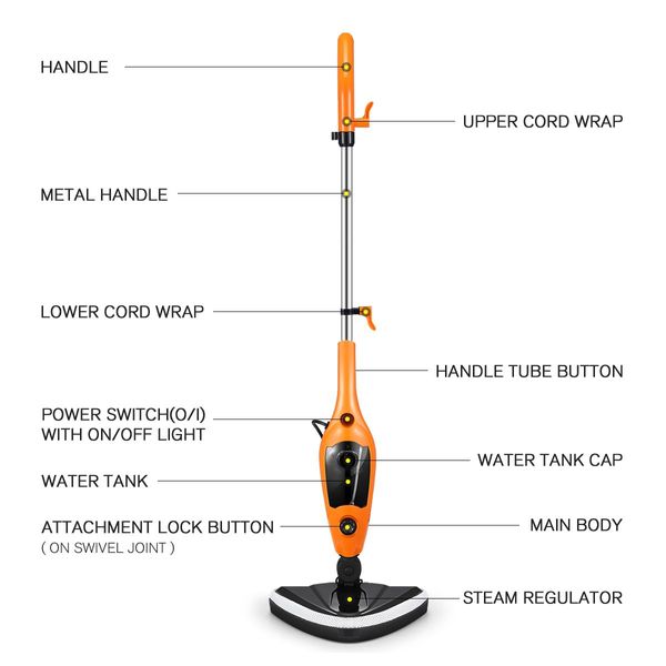 14-in-1 Steam Mop Handheld Steamer with Accessories